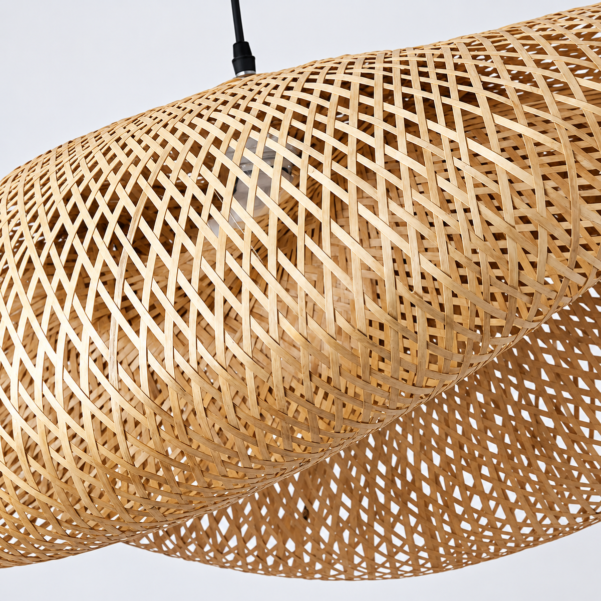 Close-up of the Avelora handwoven bamboo texture