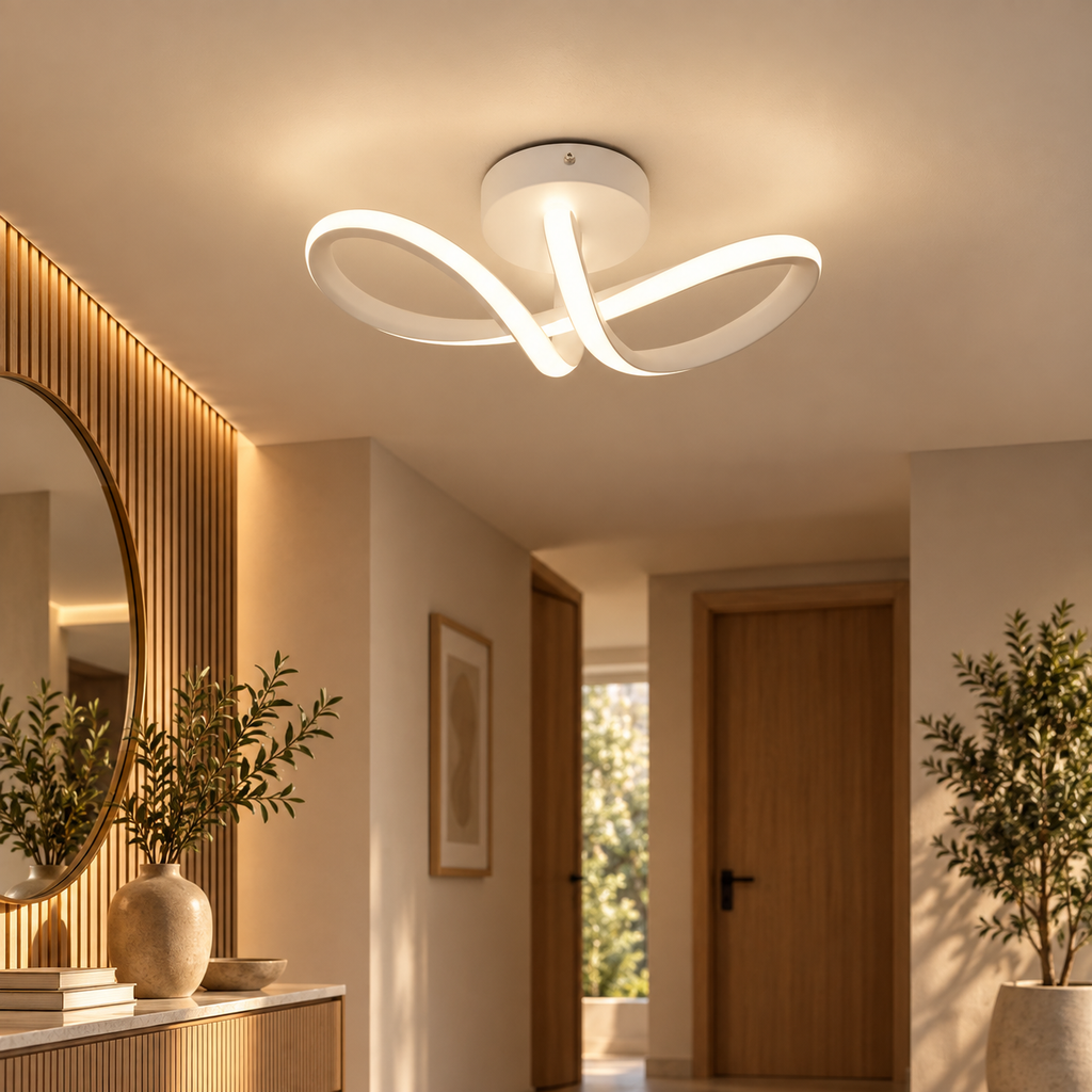 Arca curved LED ceiling light in a hallway