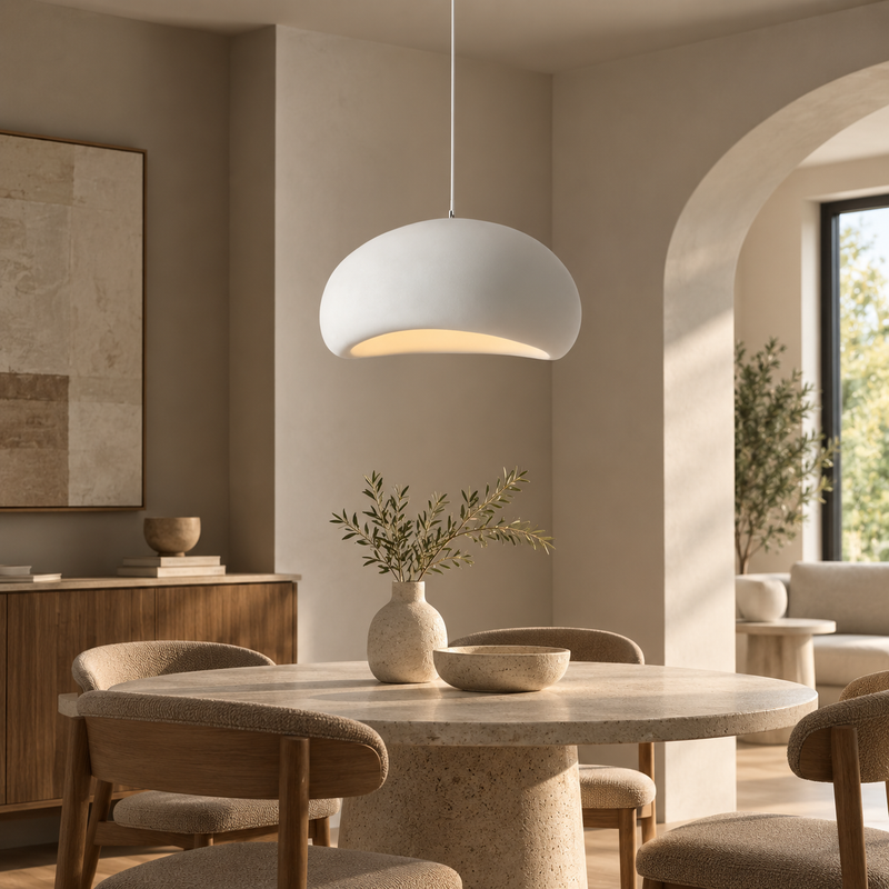 Wabi-Sabi Dome Pendant Light, Textured White, 30 or 40 cm – Kaela
