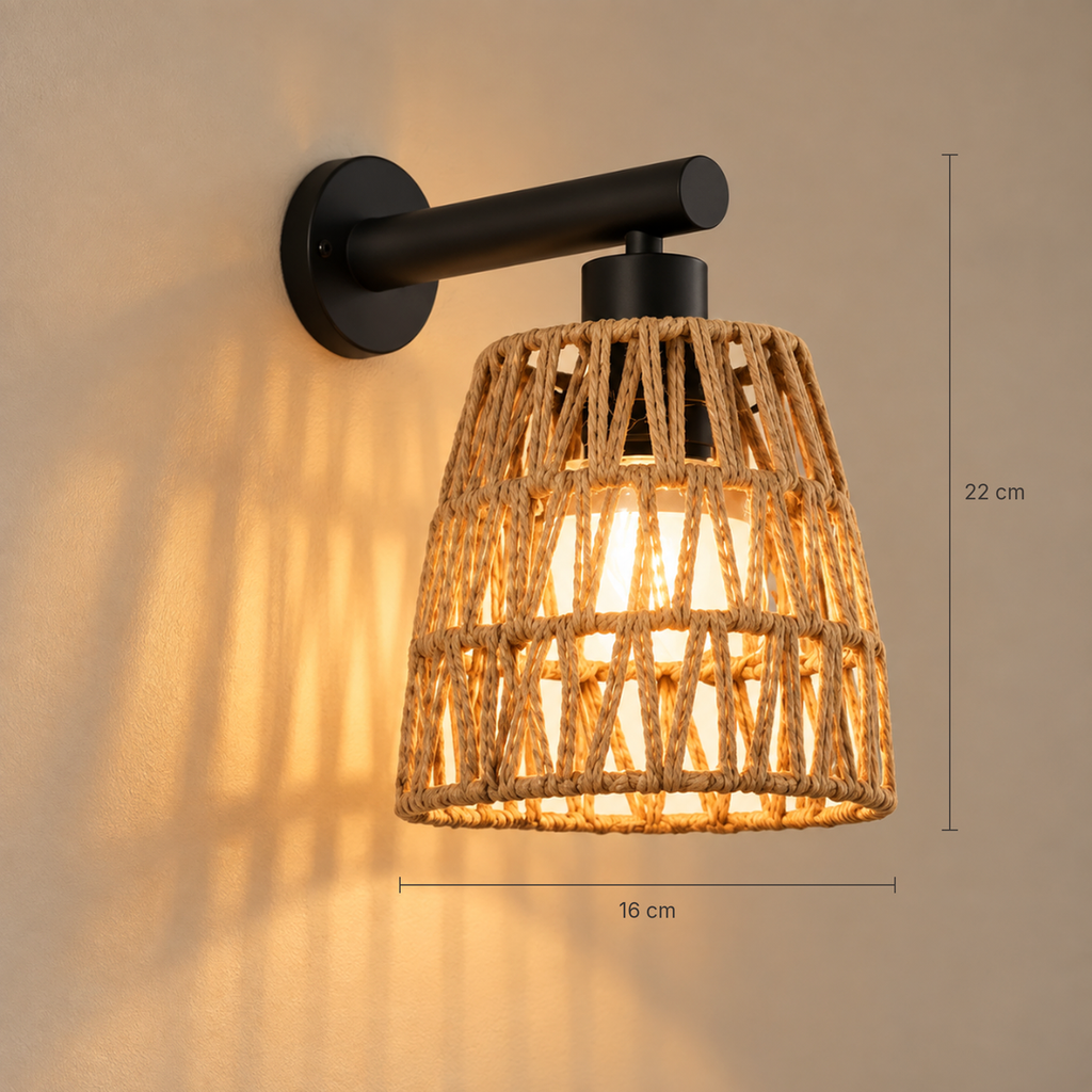 Kasia wall light dimensions: approx. 22 cm tall, 16 cm shade