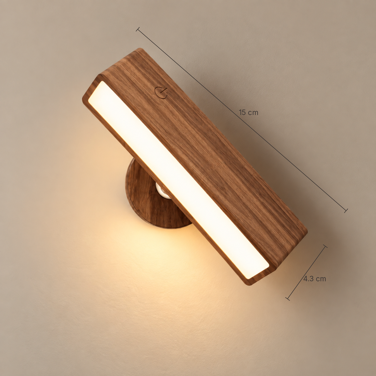 Noa wall light dimensions: 15 cm long, 4.3 cm wide