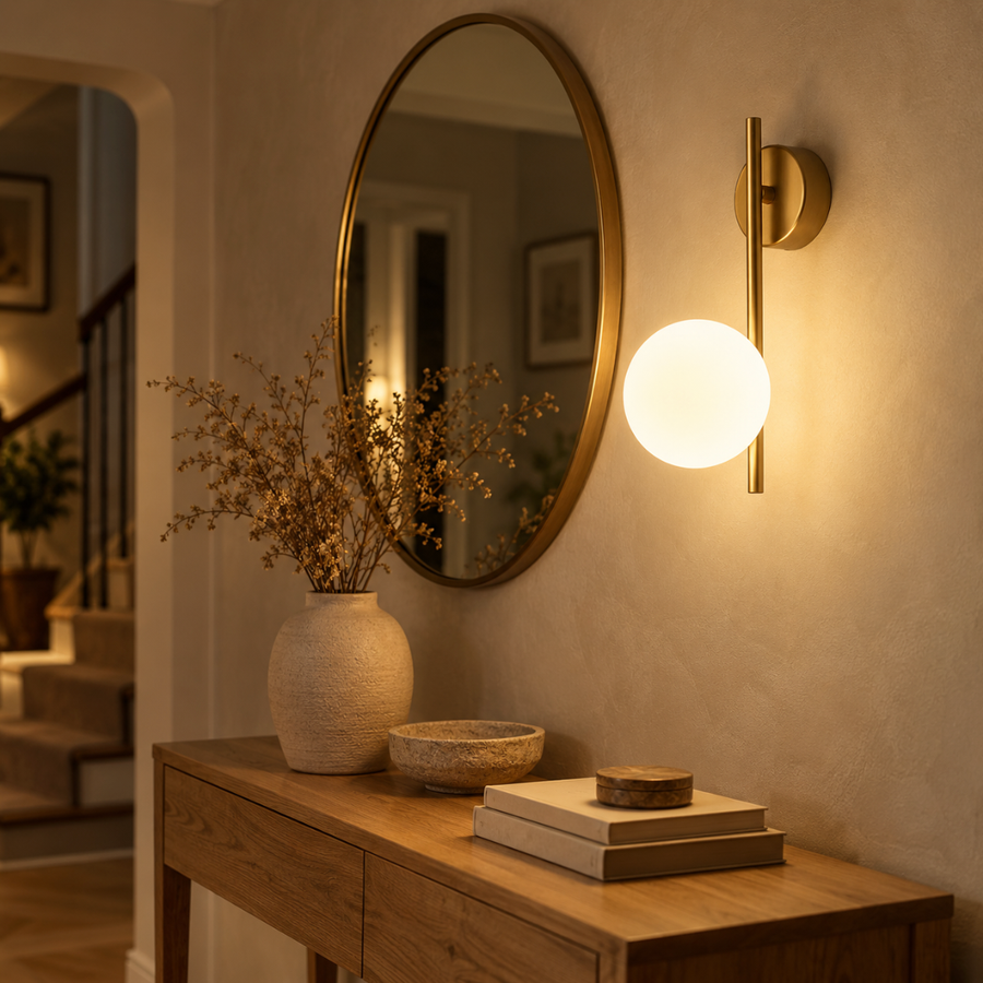 Rechargeable Globe Wall Light, Opal Glass – Selene