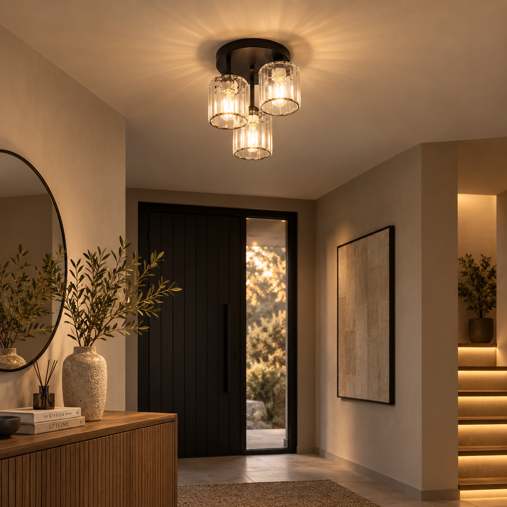 Valtera crystal ceiling light in an entrance hall