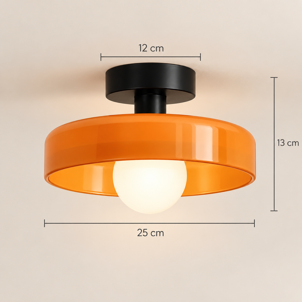 Vetra ceiling light dimensions: 25 cm diameter, 13 cm high, 12 cm canopy